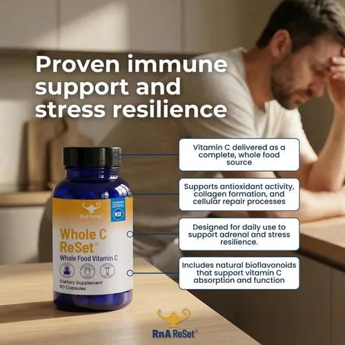 Vista 4 de RnA ReSet Suplemento de vitamina C integral Whole C Reset, 60 cápsulas