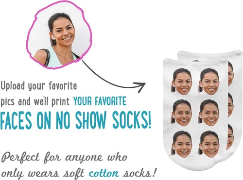 Vista 2 de Calcetines de fotos personalizados, calcetines impresos personalizados con caras de mascotas y personas. Calcetines con imágenes para hombres