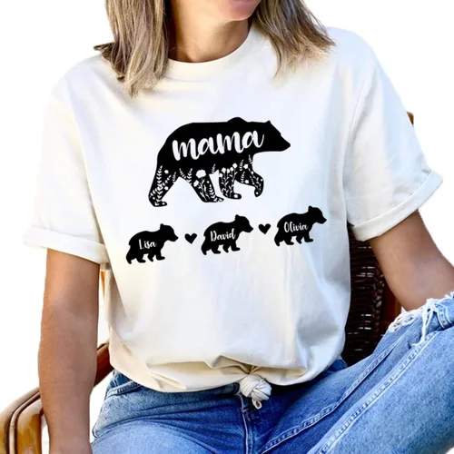 Vista 2 de Custom Grandma Shirt - Blessed to be Called Nana Bear Shirt, Nana Shirt, Personalized Shirt for Grandma, Women, Mimi, Nana