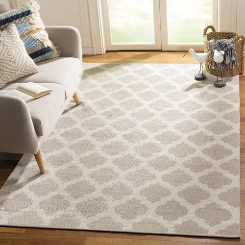 Vista 6 de SAFAVIEH Montauk Collection - Alfombra decorativa, 2 pies 6 pulgadas x 4 pies, color negro y marfil, hecho a mano, de algodón enrejado, ideal