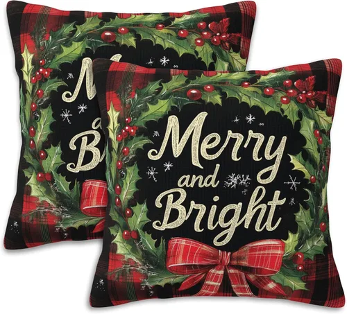 Vista 11 de Fundas de almohada decorativas con flores abstractas y hojas, 16 x 16 pulgadas, juego de 2, fundas de almohada decorativas suaves para sala