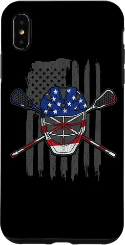 Vista 10 de iPhone 11 bandera estadounidense lacrosse Player Tee Lacrosse Portero caso