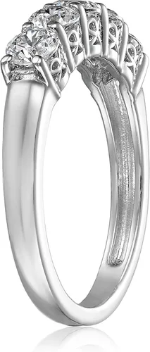 Vista 49 de Amazon Essentials Anillo de plata de ley de cinco piedras con circonita cúbica de corte redondo Infinite Elements (anteriormente colección Amazon)