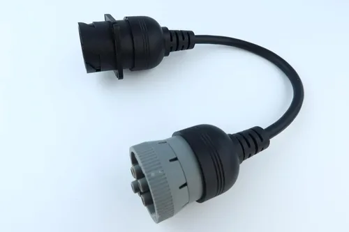 Vista 5 de YPP Cable de conversión de cable 6P J1708 a 9P gris 9P tipo 1 J1939 de 6 pines a 9 pines para conectores tipo 1 y tipo 2 J1939