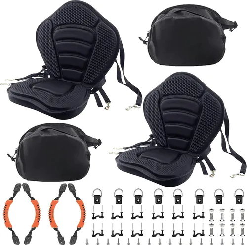 Vista 11 de HLOGREE Asientos de kayak: 1/2 pieza, cojín acolchado grueso con soporte de respaldo, compatible con canoa y Ocean Sup