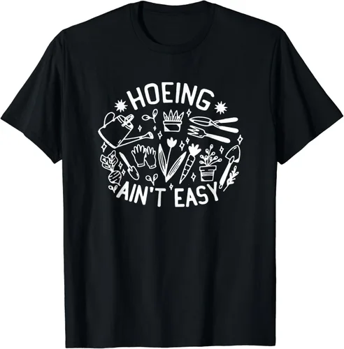 Vista 2 de Idea de diseño de jardinería para la camiseta Hoeing Ain't Easy Lovers, Negro