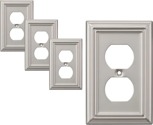 Vista 14 de DEWENWILS Paquete de 4 tapas blancas para enchufes y placas de interruptores, placas decorativas de pared de metal para interruptores de luz y tomas