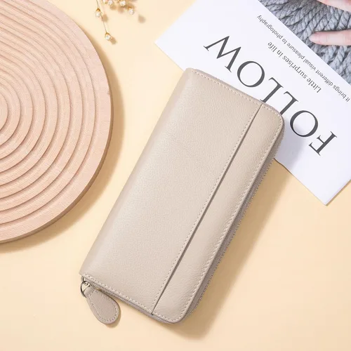 Vista 8 de RFID Blocking Womens Zipper Wallet Leather Large Capacity Billfold Clutch Zip Around Wallets for Women