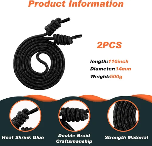 Vista 2 de Lewtemi 2 Pcs Flow Rope for Fitness Double Woven Workout Rope Adjustable Length Flow Jump for Working out Men Women Training Exercise Gym Indoor