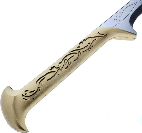 Vista 2 de Espada de espuma élfica medieval de fantasía de 37.5 pulgadas para colección, regalo y cosplay, plata