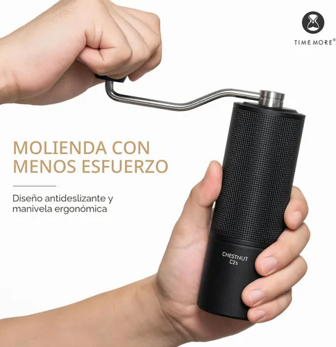 Vista 5 de Timmore Castaño C2S - Molinillo de café manual de 25 g con rebaba cónica de acero inoxidable CNC, ajuste interno ajustable, posicionamiento de doble