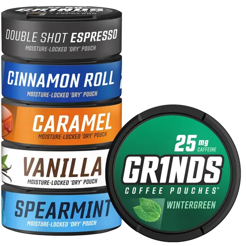 Vista 14 de Grinds Bolsas de café Paquete variado de 11 latas todo en uno Wintergreen, Double Moca, Cerveza de raíz, menta dulce, vainilla, caramelo