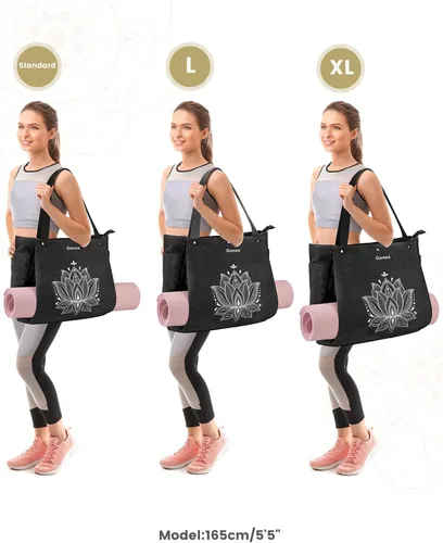 Vista 6 de Gonex Bolsa para Esterilla de Yoga, Bolsa Grande con Múltiples Bolsillos para Mujeres y Hombres, Portador de Esterilla de Lona, Cremallera Completa