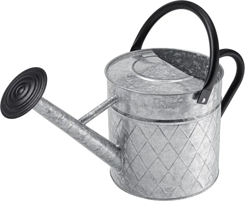 Vista 8 de Regadera de metal para exterior de 1,75 galones para plantas de jardín, regadera vintage de zinc con boquilla de pulverización extraíble, ideal