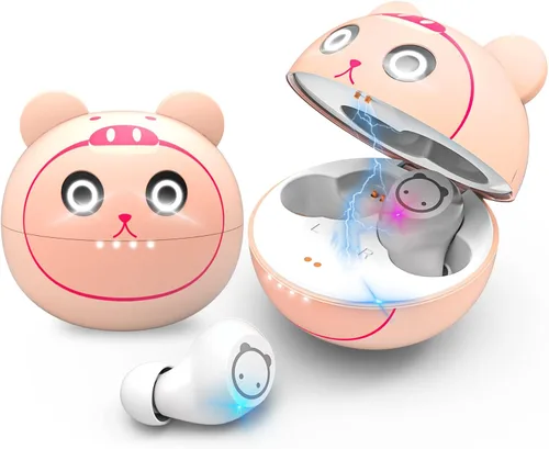 Vista 11 de Auriculares inalámbricos Bluetooth, nuevos auriculares inalámbricos para niños 2024 con reducción de ruido Bluetooth 5.1, impermeables, auriculares