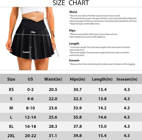 Vista 6 de DLOODA Falda de tenis para mujer con bolsillos, pantalones cortos cruzados de cintura alta, faldas atléticas para golf, correr, entrenamiento
