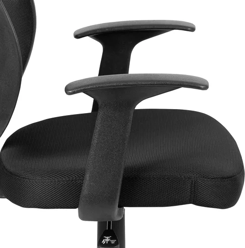 Vista 11 de Flash Furniture Flash Fundamentals Silla de oficina ergonómica giratoria de malla negra con brazos