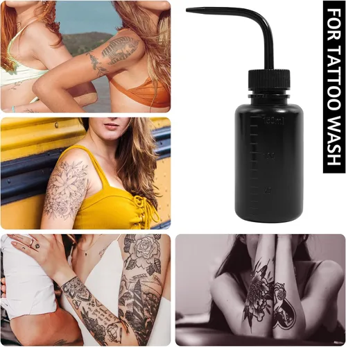 Vista 6 de Paquete de 4 botellas de lavado de tatuajes con difusor de chorro de agua (negro, 5.1 fl oz)