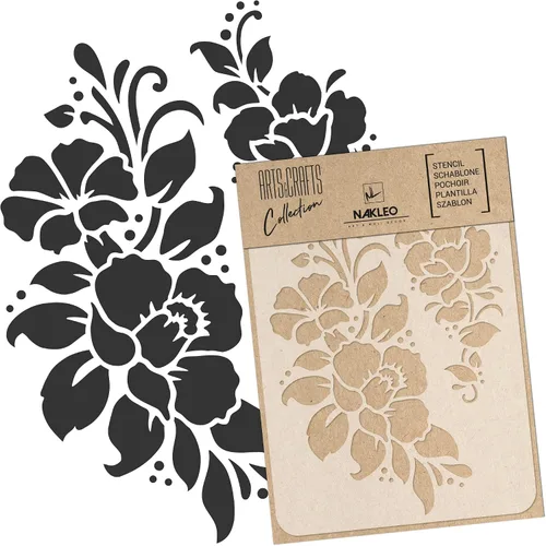Vista 13 de NAKLEO Plantilla de pintura para manualidades A3 de 11.8 x 16.5 pulgadas, patrón de naturaleza de hojas de otoño, plantilla de dibujo de plástico