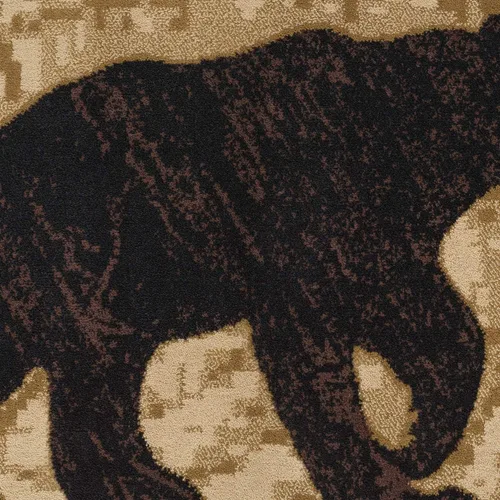 Vista 8 de Black Bear - Alfombra de pasillo de 3 x 8 pulgadas, color marrón, para pasillo, entrada o vestíbulo, estilo casa de campo, estilo oso largo