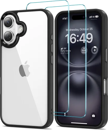 Vista 28 de HOOMIL Funda para iPhone 11 con 2 protectores de pantalla de vidrio templado, no amarillea, protección contra caídas, arañazos, transparente, parte
