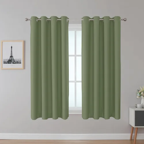 Vista 13 de Inherent Fire Retardant Blackout Curtains, Grommet Top, NFPA 701 Certified Flame Resistant Drape, FR Window Curtains for Classroom, 2 Panels, Black