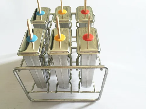 Vista 5 de Moldes y estante de paletas de acero inoxidable - Máquina de paletas de hielo sin BPA con palos de madera