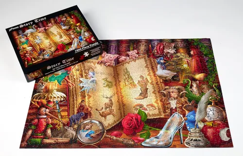 Vista 4 de Vermont Christmas Company Rompecabezas de 1000 piezas con piezas totalmente entrelazadas y de forma aleatoria, rompecabezas de cuento de hadas