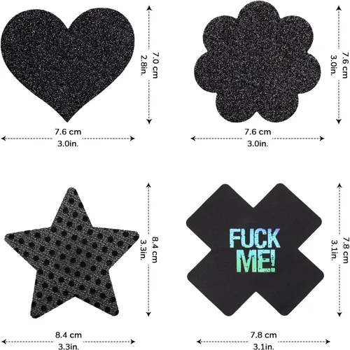 Vista 4 de Tripetals Glitters Pasties Halloween Decorations Rave Nipple Covers Stickers Rave Party Disposable Sticky Breast Petals