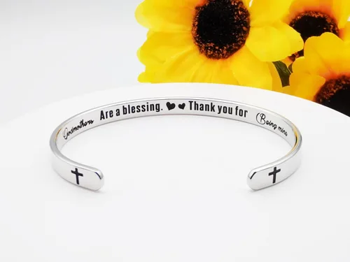 Vista 263 de Pulseras inspiradoras para mujer, joyería de acero inoxidable, con refranes, pulsera motivacional con mensaje oculto, pulseras grabadas para mejor