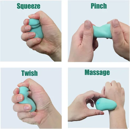 Vista 3 de Bola de masaje vibrante ultrasuave para ejercitadores de manos y relajación de muñeca (azul)