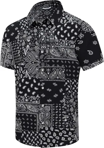 Vista 22 de SheLucki - Camisa hawaiana para hombre, unisex, de manga corta, con botones, para la playa y el verano, ropa casual estampada con sombra de palmas