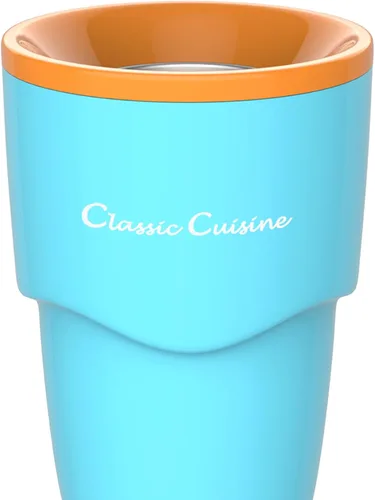 Vista 3 de Classic Cuisine - Máquina para hacer granizados – Taza de una sola porción para granizados caseros, batidos, batidos, sorbetes y cócteles (azul)