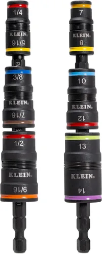 Vista 9 de Klein Tools 32931 Juego de llaves de impacto SAE 3 en 1, 1 enchufe abatible con tamaños de destornillador de tuerca de 1/4 y 5/16 y soporte