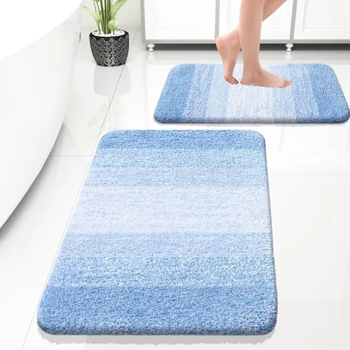 Vista 107 de OLANLY - Juego de tapetes para baño de 2 piezas, de microfibra, suaves y absorbentes, antideslizantes, lavables a máquina y para secadora, felpudos