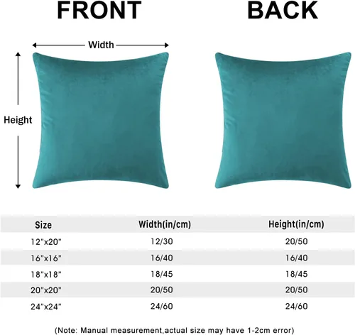 Vista 3 de AUSSPVOCT Juego de 2 fundas de almohada de terciopelo de 12 x 20 pulgadas, fundas de cojín lumbares decorativas suaves para sofá, cama, automóvil