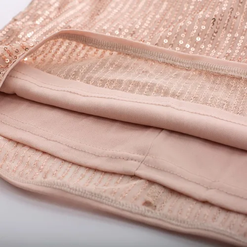 Vista 5 de GRACE KARIN Vestido de lentejuelas fruncido 2023 para mujer, con tirantes asimétricos, vestido de tubo para fiesta