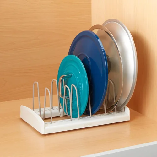 Vista 5 de YouCopia StoreMore Organizador ajustable para tapas de ollas, estándar, blanco