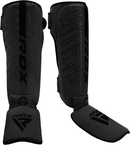 Vista 8 de RDX Espinilleras para kickboxing, Muay Thai y almohadillas de entrenamiento, protección de espuma de empeine Kara de cuero Maya Hide, protector