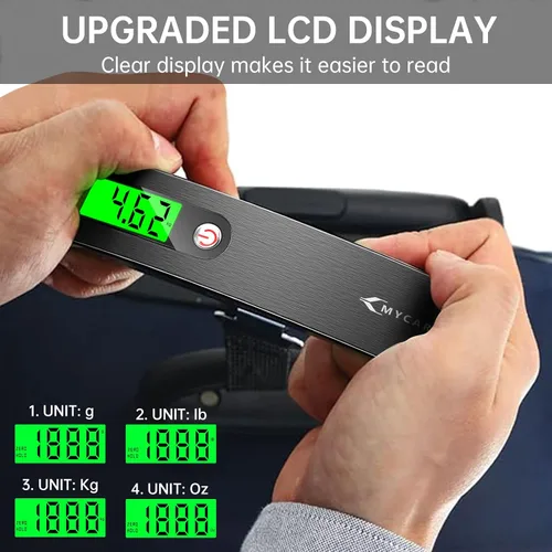 Vista 2 de Báscula digital de equipaje báscula colgante de alta precisión de 110 lb 50 kg con retroiluminación ultra portátil, báscula digital de viaje