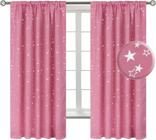 Vista 10 de BGment - Cortinas opacas para niños de 84 pulgadas de largo para dormitorio, cortinas con bolsillo para barra para oscurecer la habitación, cortinas