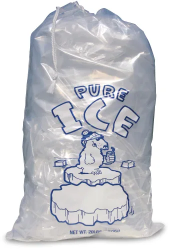 Vista 4 de Bolsas de hielo con cordón de alta resistencia de grado comercial (paquete 500 de 10 libras)