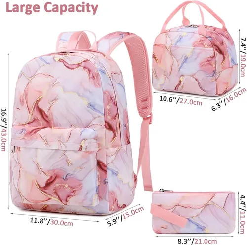 Vista 3 de Meisohua Mochila escolar para adolescentes, niñas, niños, mochila para escuela primaria, bolsa de libros para niños, mochila para el almuerzo