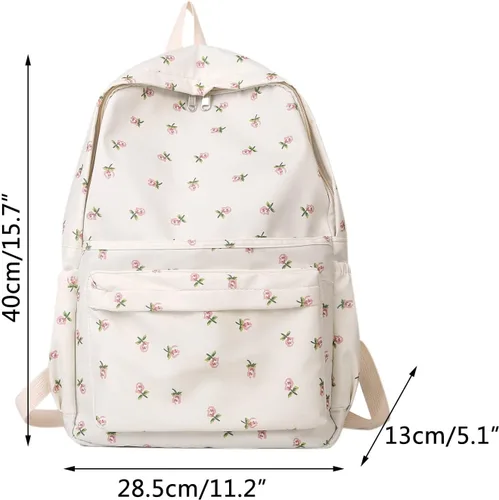 Vista 6 de Graywhsky Bolsa para niñas, bolsas escolares para escuela japonesa, escuela al vapor, bolsas y mochilas, mochila para hombres y trabajo, Blanco-C