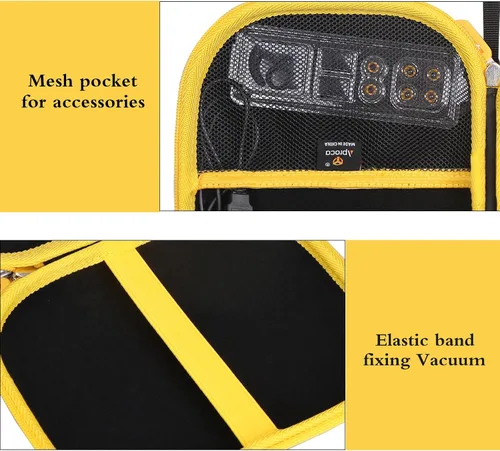 Vista 2 de Aproca Funda compatible con auriculares Bluetooth 2 en 1 con banda para el cuello DEWALT resistente magnético/negro, bolsa de almacenamiento