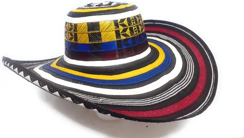 Vista 2 de Sombrero Colombiano de Colores Sombrero Sinuano 21 Vueltas Hecho por Artesanos Colombianos
