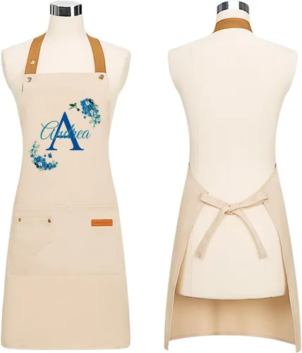 Vista 3 de DIY Custom Name & Initial Kitchen Apron for Men & Women