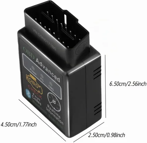 Vista 5 de OBD2 Herramienta de escaneo de diagnóstico de automóvil - Lector de fallas del motor, datos en vivo, soporte para iOS y Android, automoción, voltaje