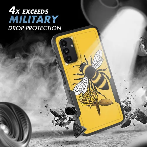 Vista 391 de Funda para Galaxy A14 5G, resistente de doble capa híbrida de policarbonato duro, goma suave, a prueba de golpes, funda protectora resistente