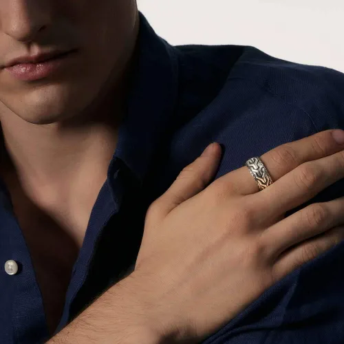 Vista 4 de John Hardy Anillo de cadena clásico Asli de 0.394in para hombre, Metal